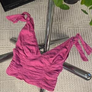 Pink free people tie Tank